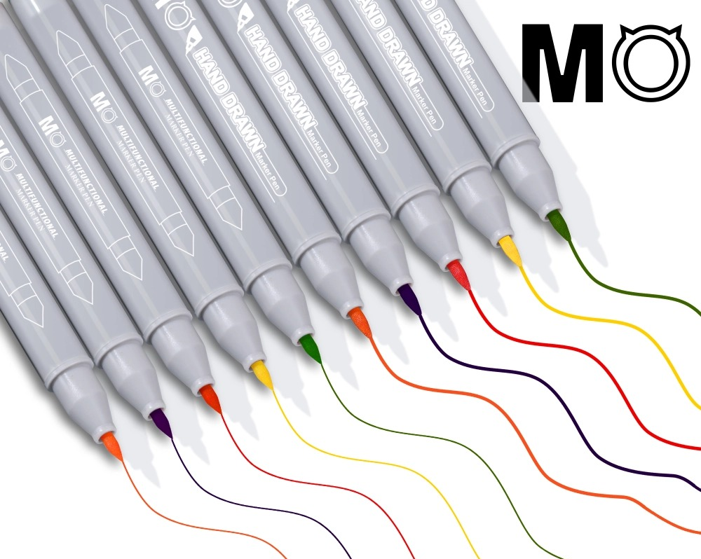 Маркер-ручка MO FJ-160-2 важкостираючий 0.5 мм + 1.0 мм червоний, фото 2