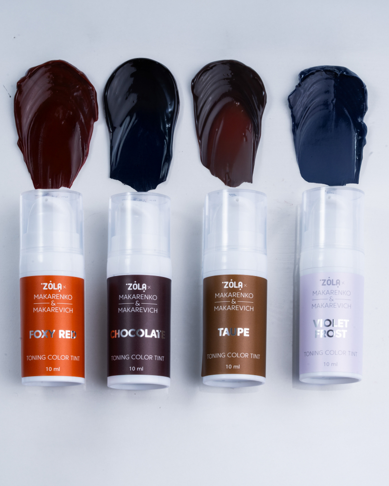 Фарба тонуюча для брів Zola x Makarenko x Makarevich Toning Color Tint Taupe 10 мл, фото 6