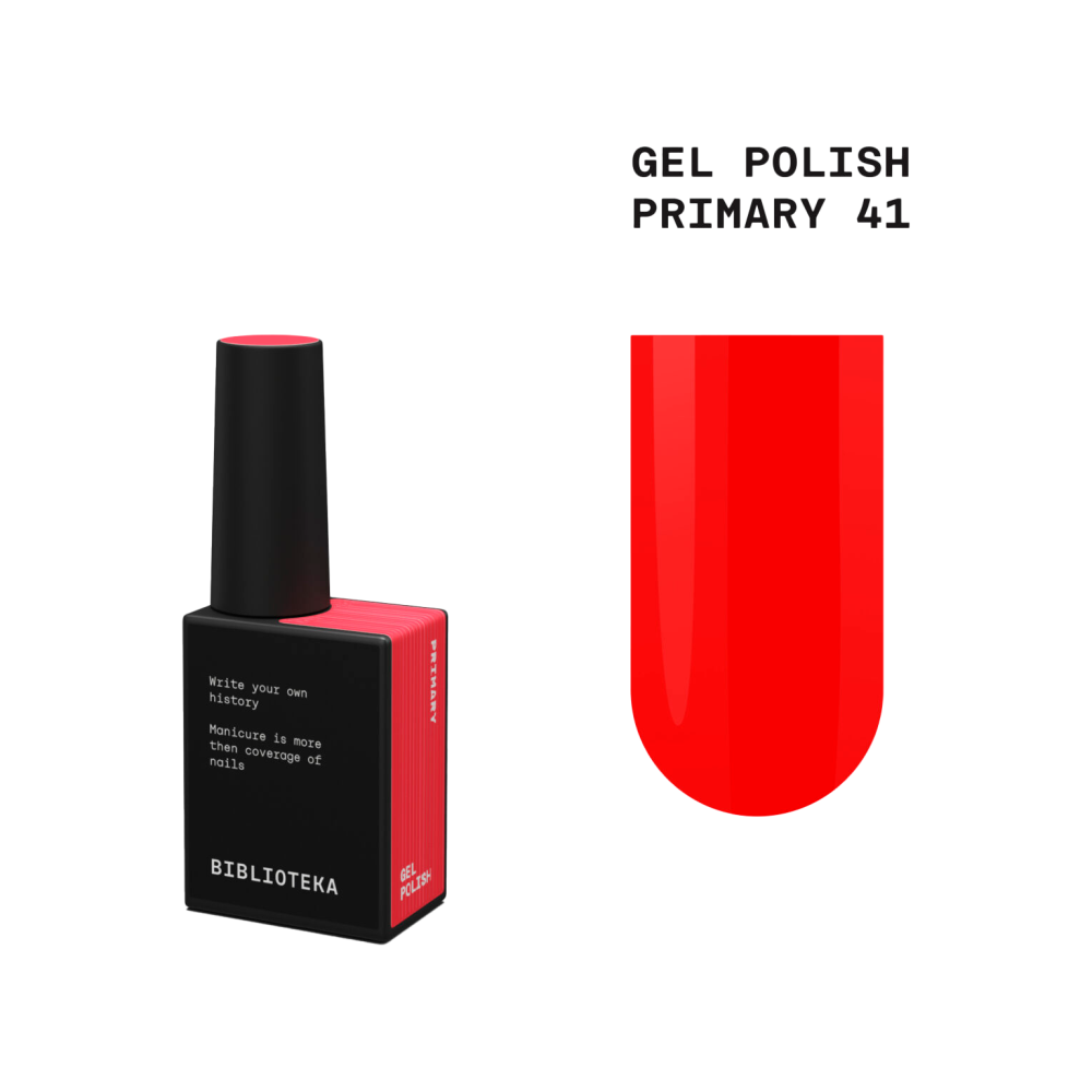 Гель-лак Biblioteka Red Spectrum № 41 Primary Яскравий чистий червоний 10 мл, фото 1