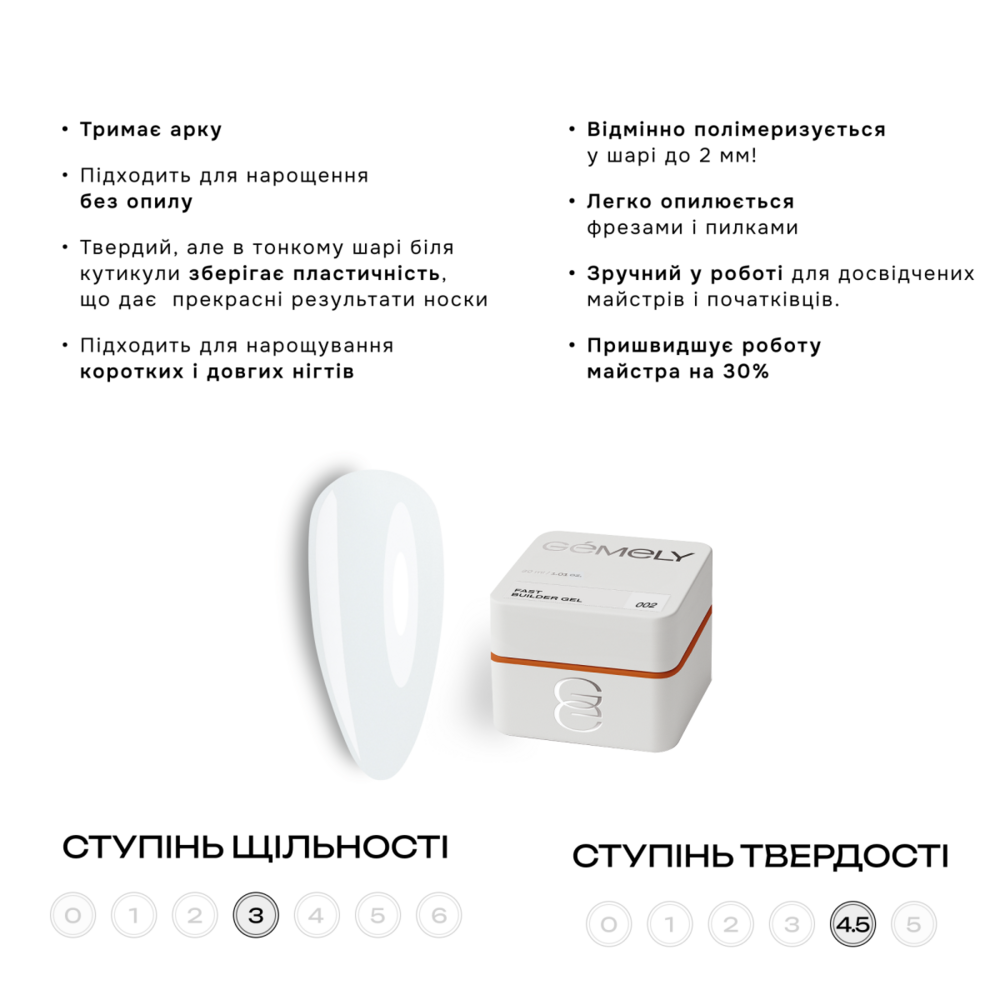 Гель моделирующий Gemely Fast Builder Gel №002 30 мл, фото 2