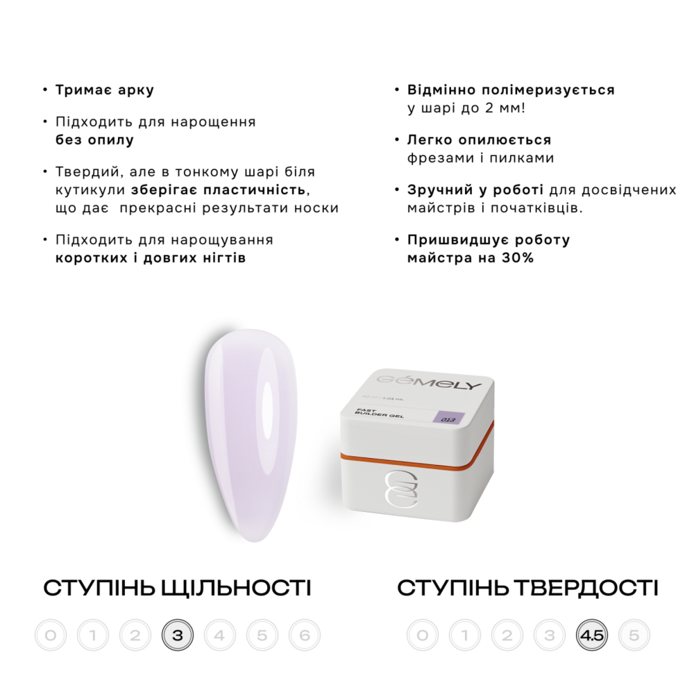Гель моделюючий Gemely Fast Builder Gel №013 30 мл, фото 2