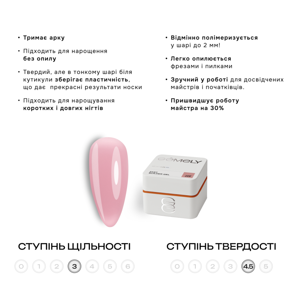 Гель моделирующий Gemely Fast Builder gel №006 15 мл, фото 2