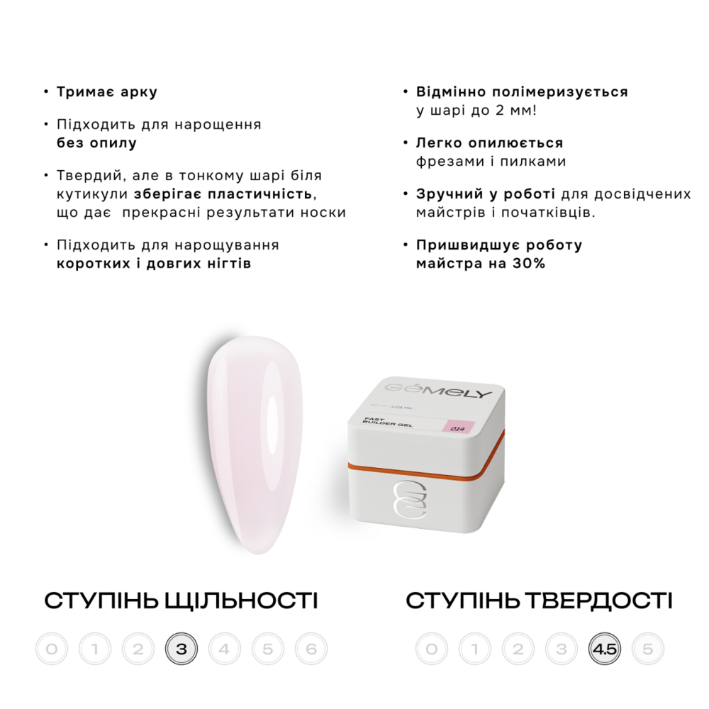 Гель моделюючий Gemely Fast Builder gel №014 15 мл, фото 2