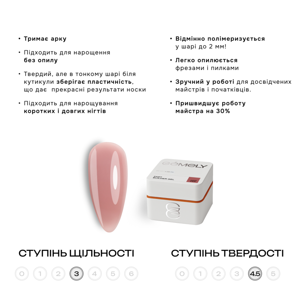 Гель моделюючий Gemely Fast Builder gel №022 15 мл, фото 2