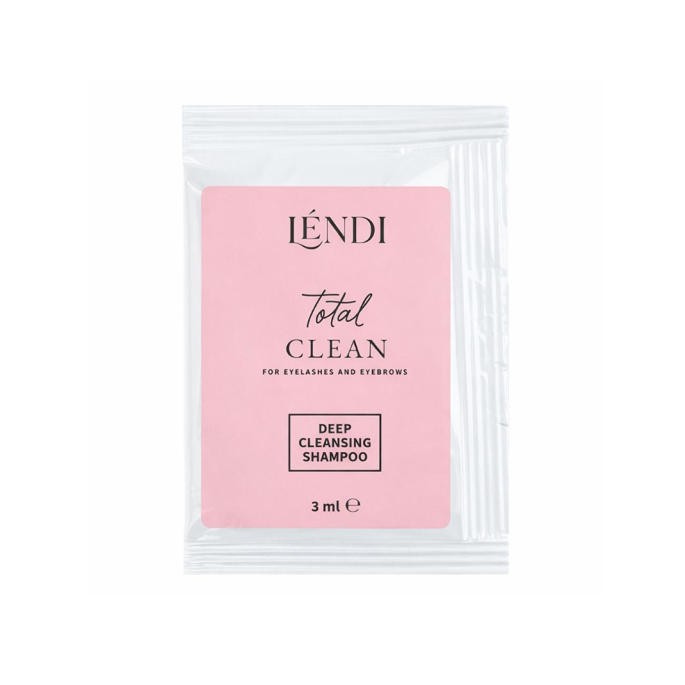 Шампунь професійний глибокого очищення для брів та вій Lendi Total Clean саше 3 мл, фото 1
