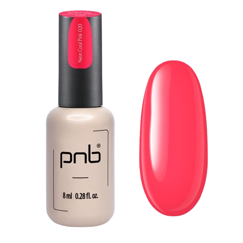 Гель моделирующий PNB Strong Iron Gel №020 Neon Coral Pink 8 мл, фото 1