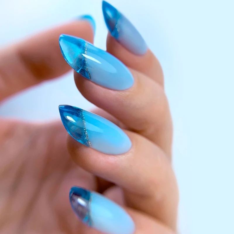 Гель моделирующий PNB Strong Iron Gel №014 Crystal Blue 17 мл, фото 2