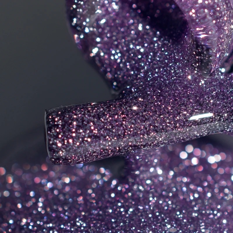 Гель-лак светоотражающий PNB Reflective Shock Effect №11 Purple 8 мл, фото 2