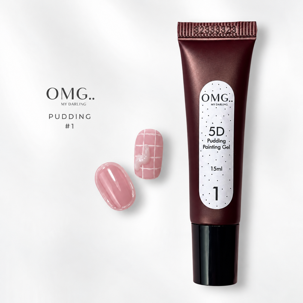 Гель для об'ємних дизайнів OMG..My Darling 5D Pudding №1 Clear 15 мл прозорий, фото 1