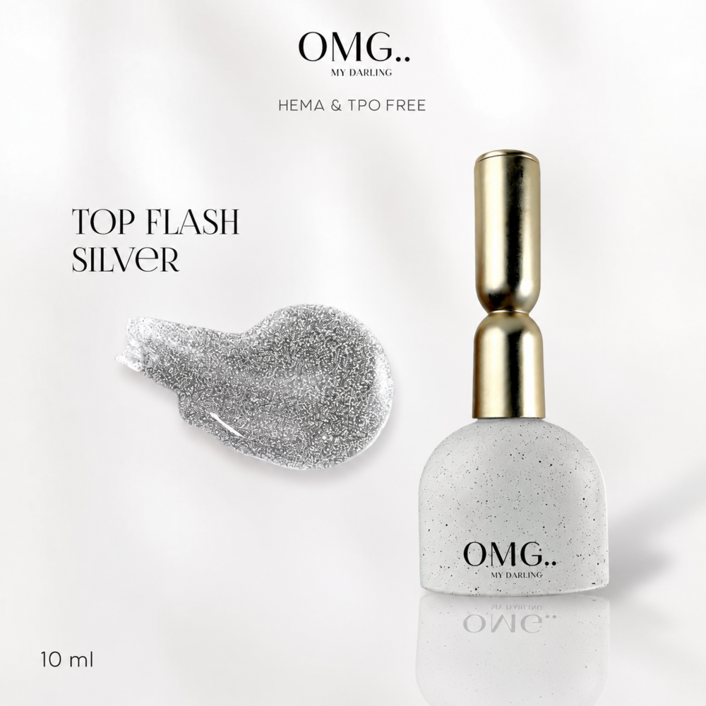 Топ без липкого шару OMG..My Darling Flash Silver 10 мл, фото 1