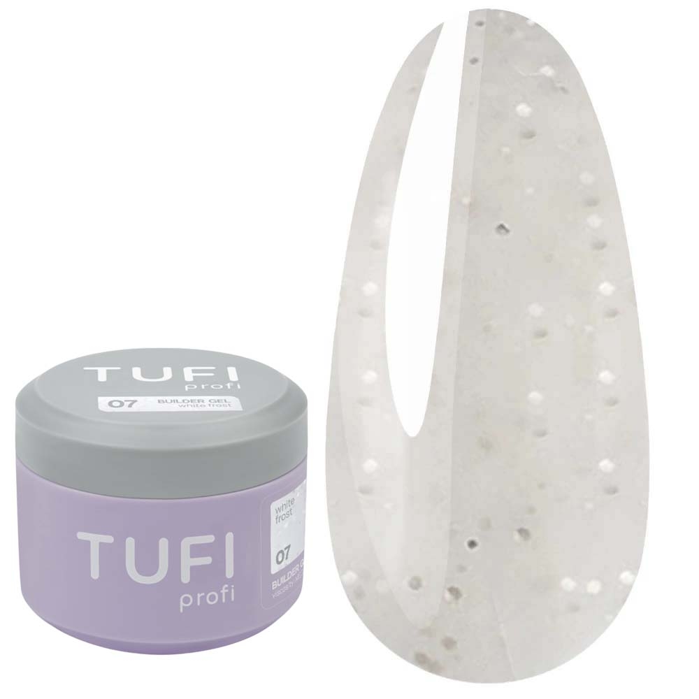 Гель для нарощування TUFI profi Builder Gel №07 White Frost 30 мл, фото 1