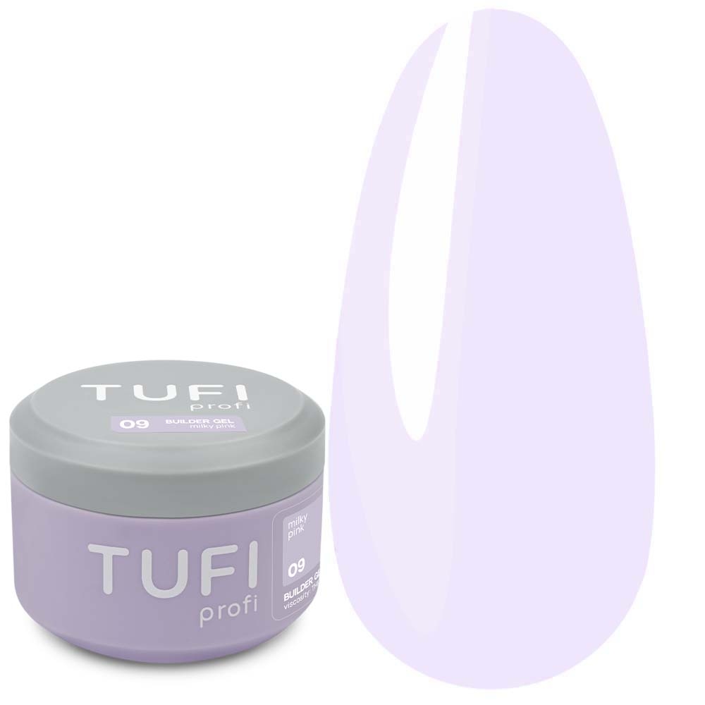 Гель для наращивания TUFI profi Builder Gel №09 Milky Pink 50 мл, фото 1