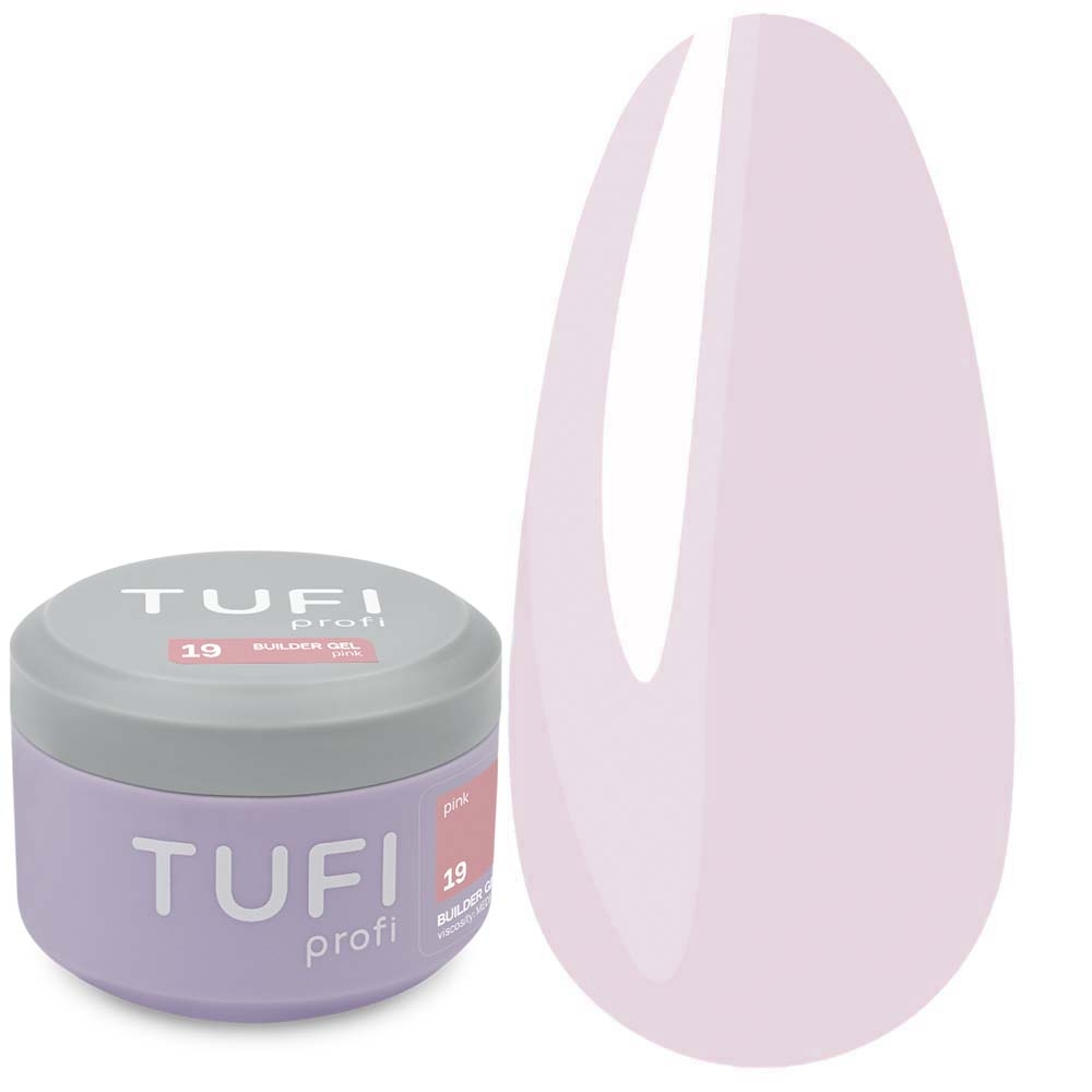  Гель для наращивания TUFI profi Builder Gel №19 Pink 50 мл, фото 1