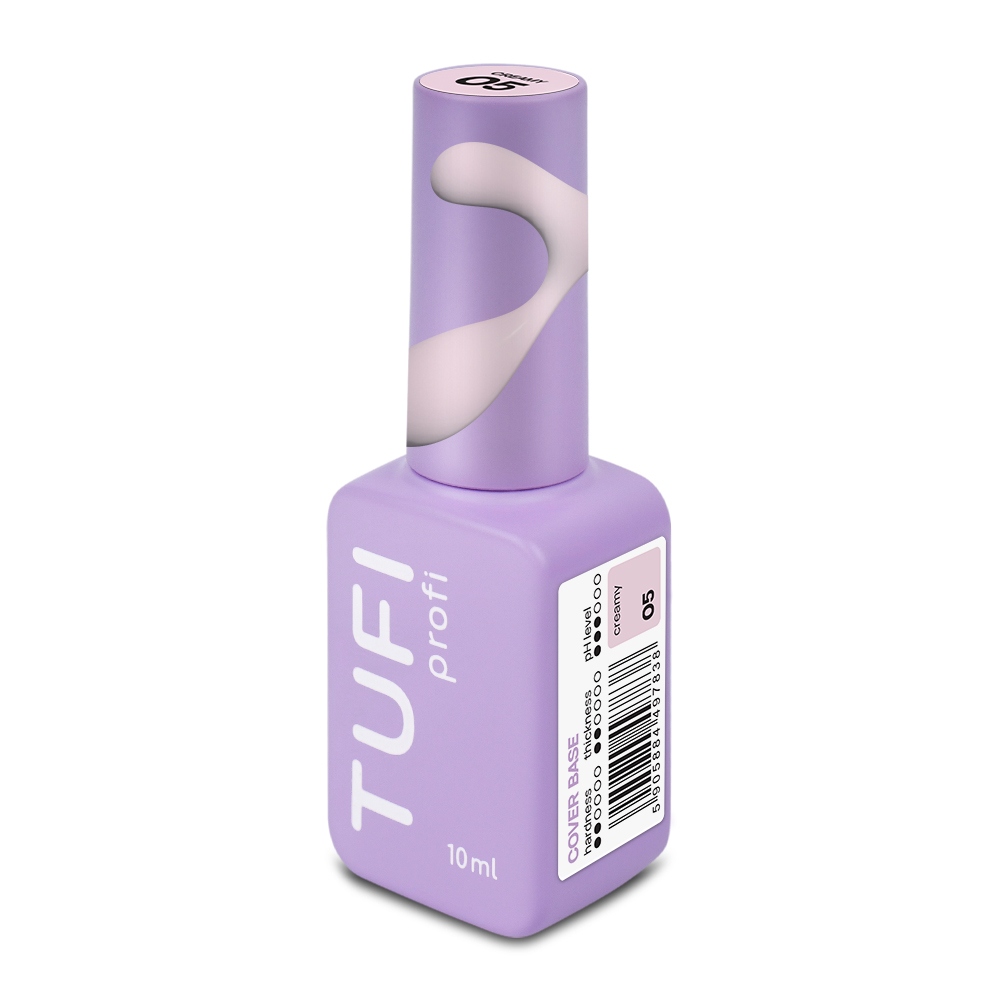 База камуфлирующая TUFI profi Cover base №05 Creamy кремово розовая 10 мл, фото 9
