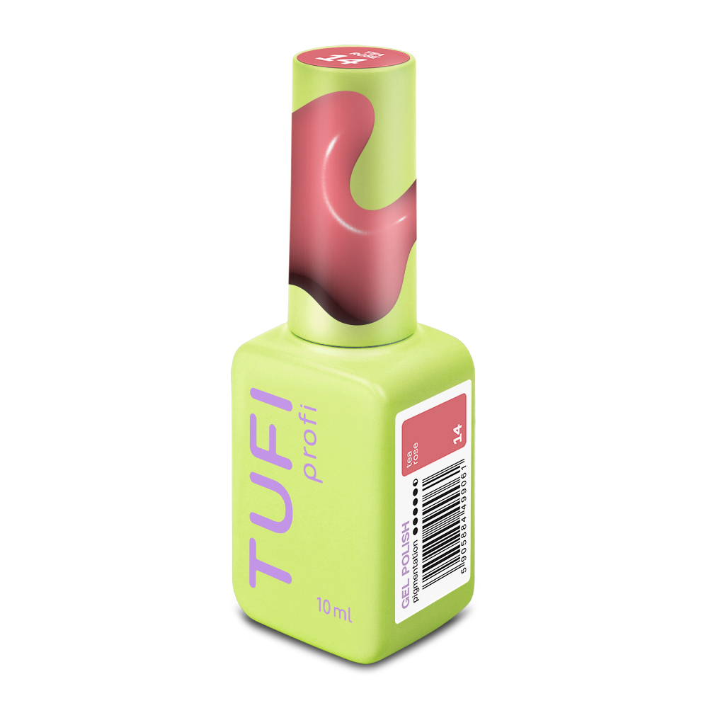 Гель-лак TUFI profi PANTONE №14 Tea Rose пудрово рожевий 10 мл, фото 5
