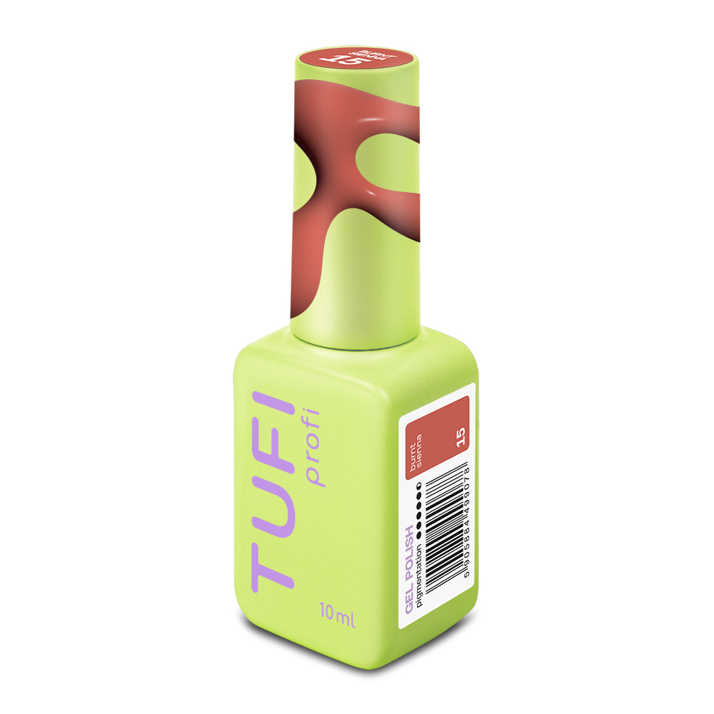 Гель-лак TUFI profi PANTONE №15 Burnt Sienna цегляно теракотовий 10 мл , фото 2