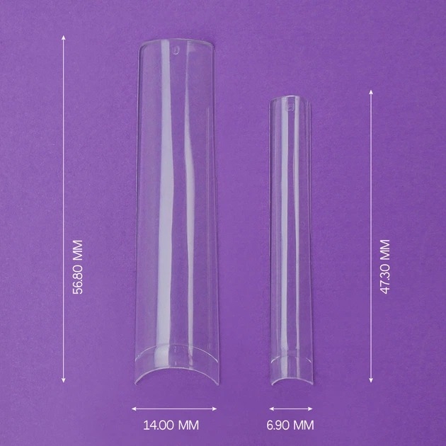 Геловые типсы TUFI profi Half Cover Soft Gel Tips Квадрат прозрачные 240 шт, фото 3