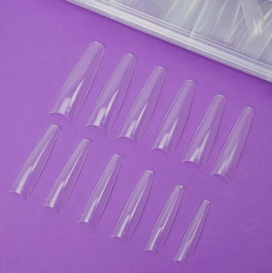 Геловые типсы TUFI profi Half Cover Soft Gel Tips Балерина прозрачные 240 шт, фото 4