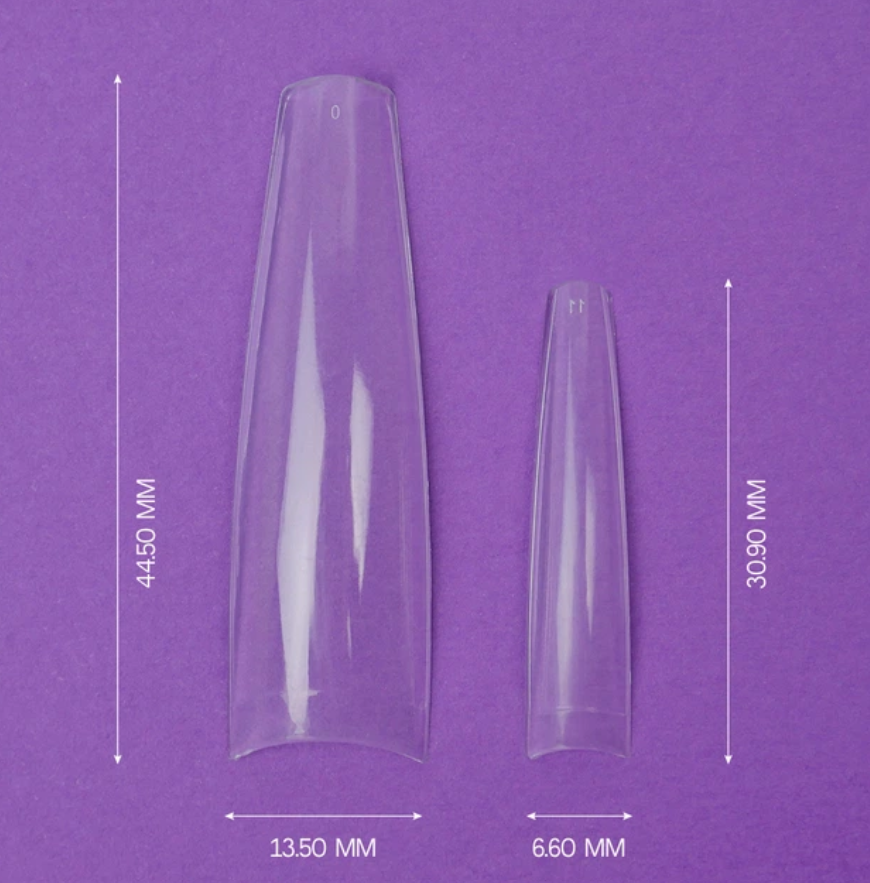 Геловые типсы TUFI profi Half Cover Soft Gel Tips Балерина прозрачные 240 шт, фото 3