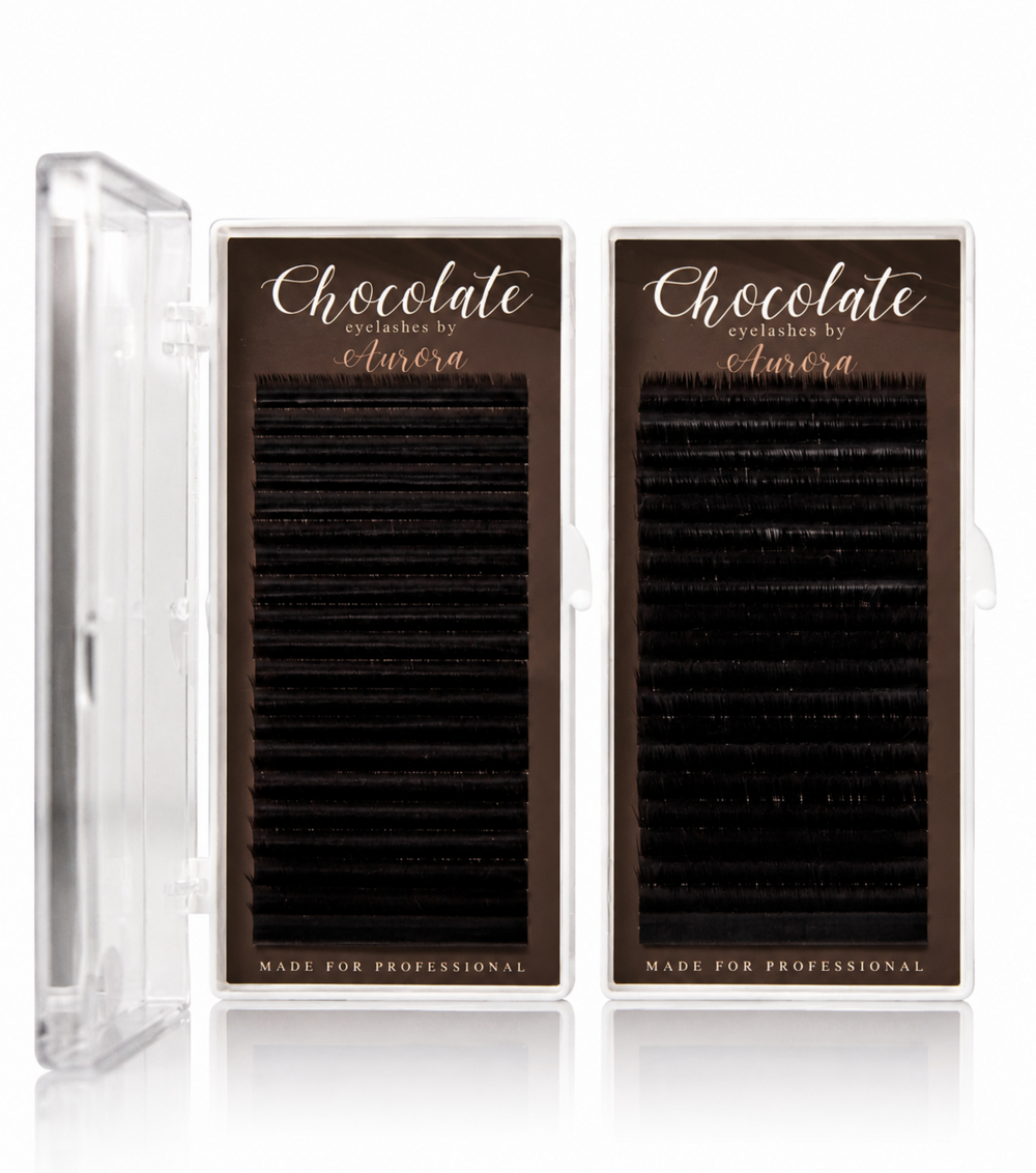 Вії Aurora темний шоколад 20 ліній M 0.07 10 мм, фото 4
