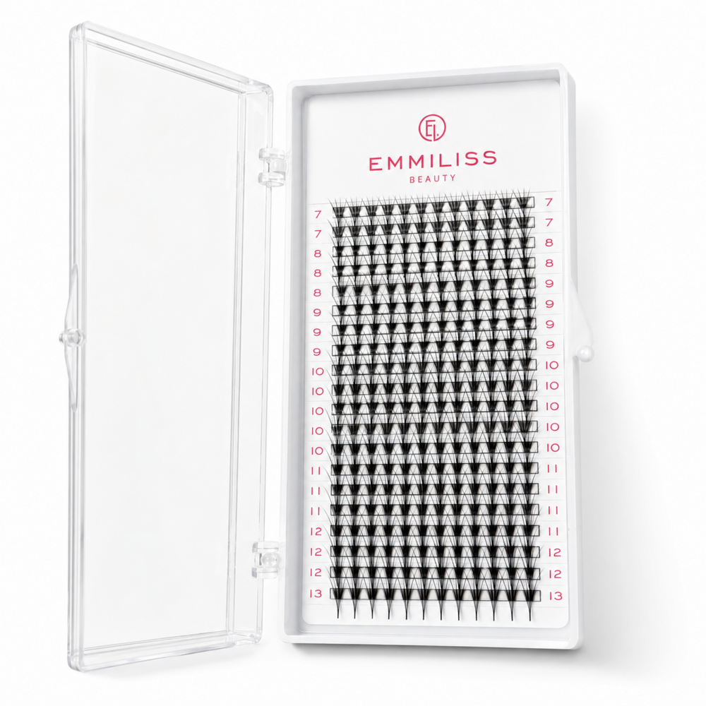 Вії Emmiliss чорні 21 лінія 4D Mix CC 0.07 7-13 мм, фото 1