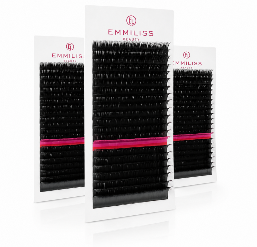 Ресницы Emmiliss  Pink черные 21 линий Mix C 0.07 7-13 мм, фото 3