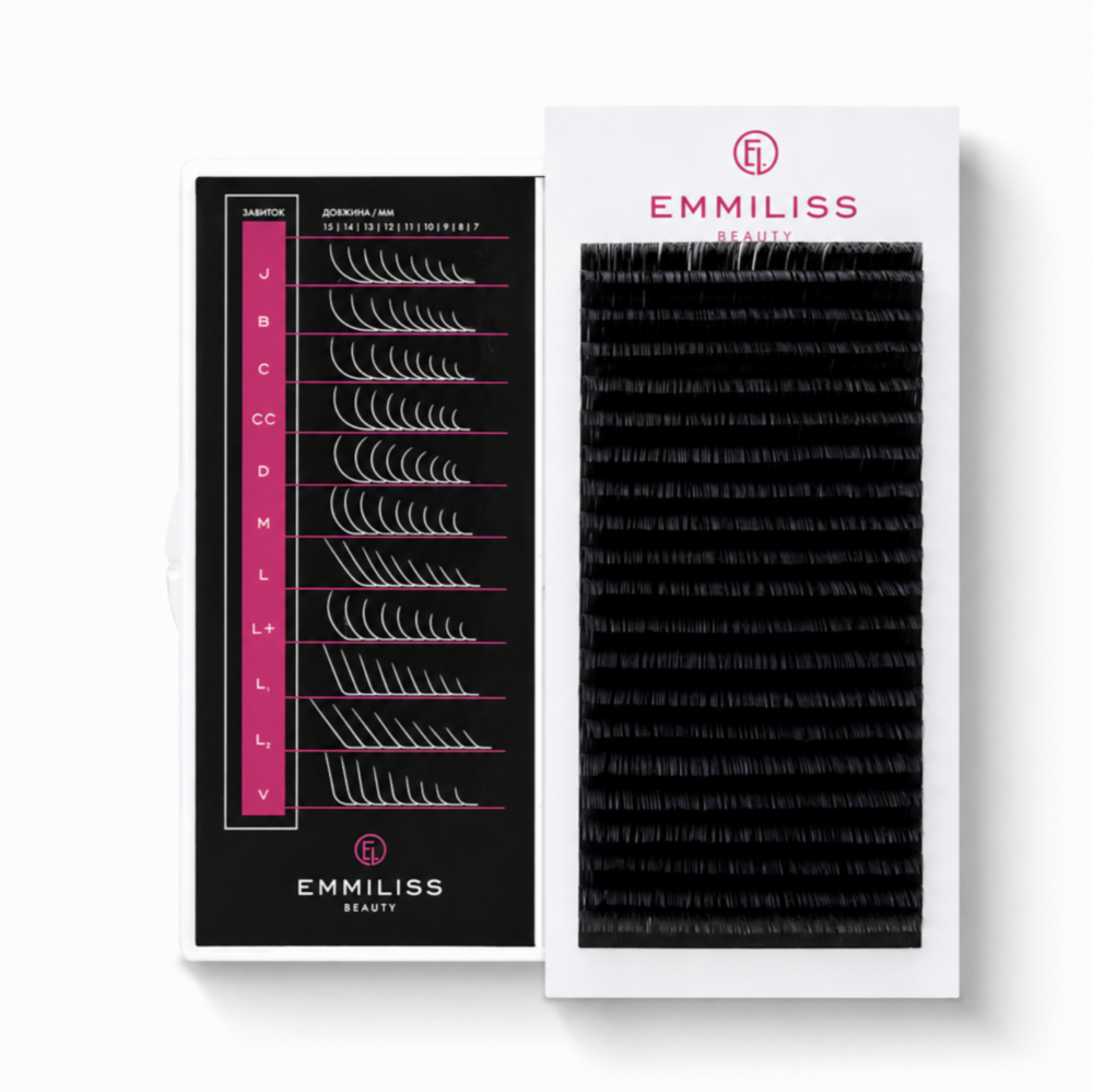 Ресницы Emmiliss черные 21 линий Mix CC 0.07 7-13 мм, фото 1