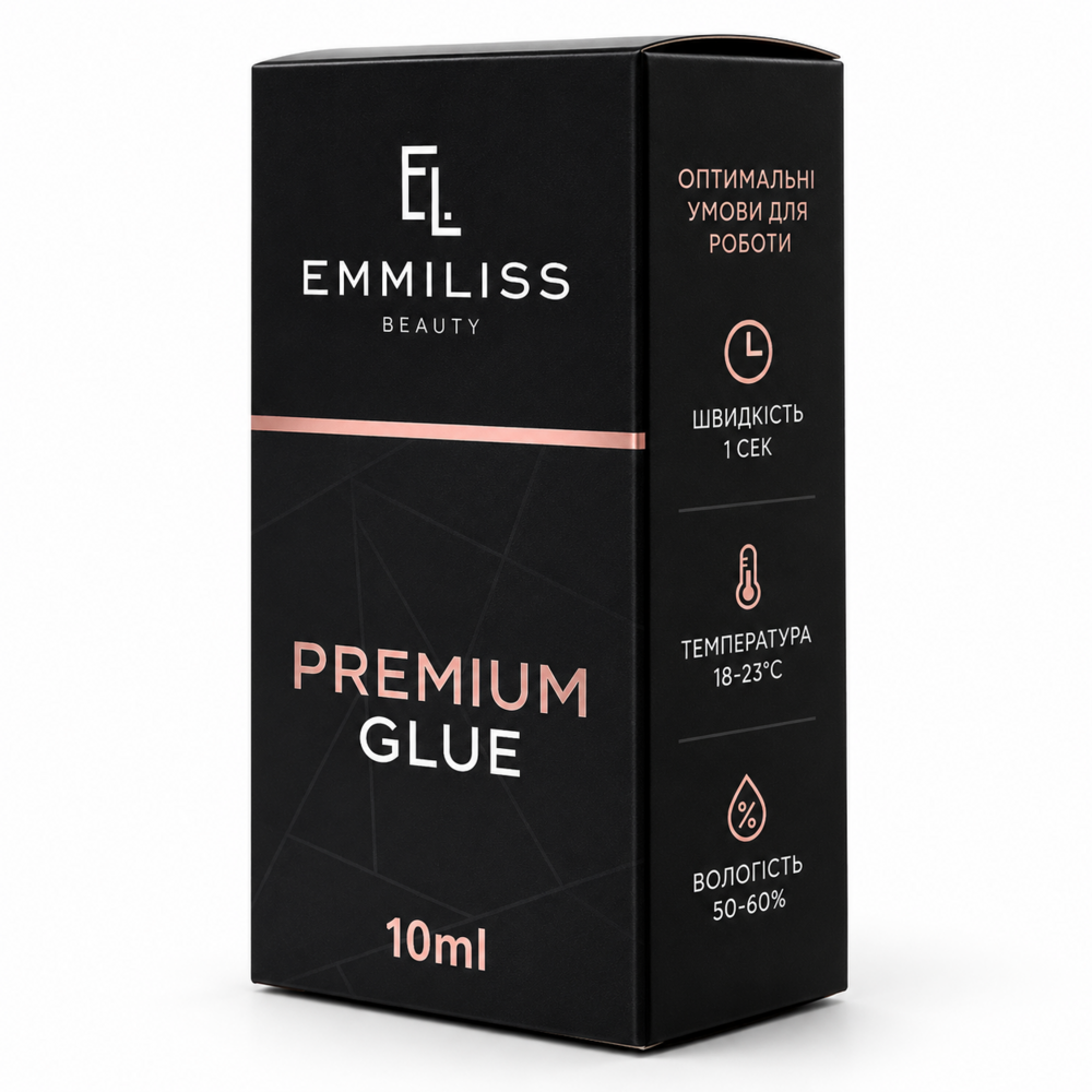 Клей для нарощування вій Emmiliss Premium 1 c 10 мл чорний, фото 1