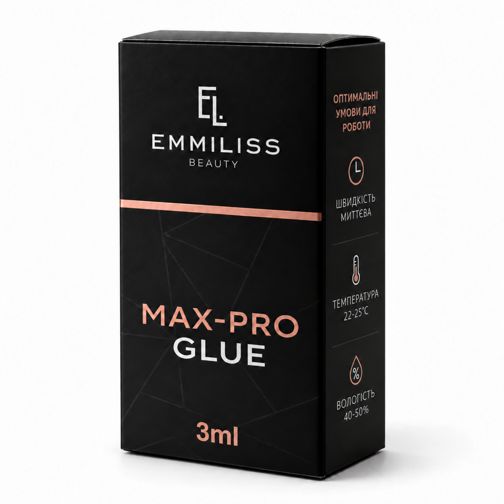 Клей для нарощування вій Emmiliss Max-Pro миттєве зчеплення 3 мл чорний, фото 1
