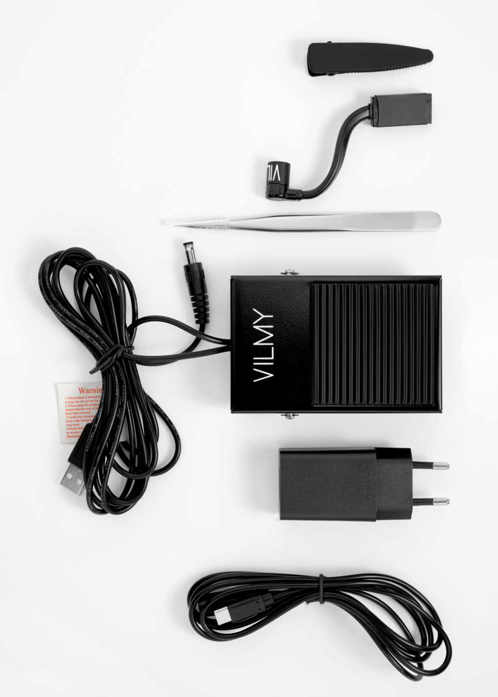 Лампа Mini UV для нарощування вій Vilmy 2 W чорна, фото 3