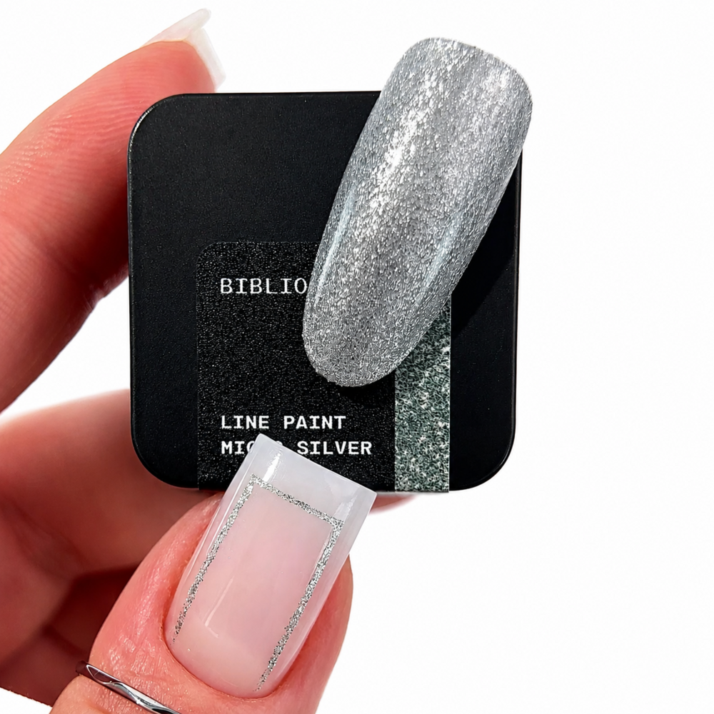 Гель-краска Biblioteka Line paint Micro Silver (мелкое серебро) 5 мл, фото 1