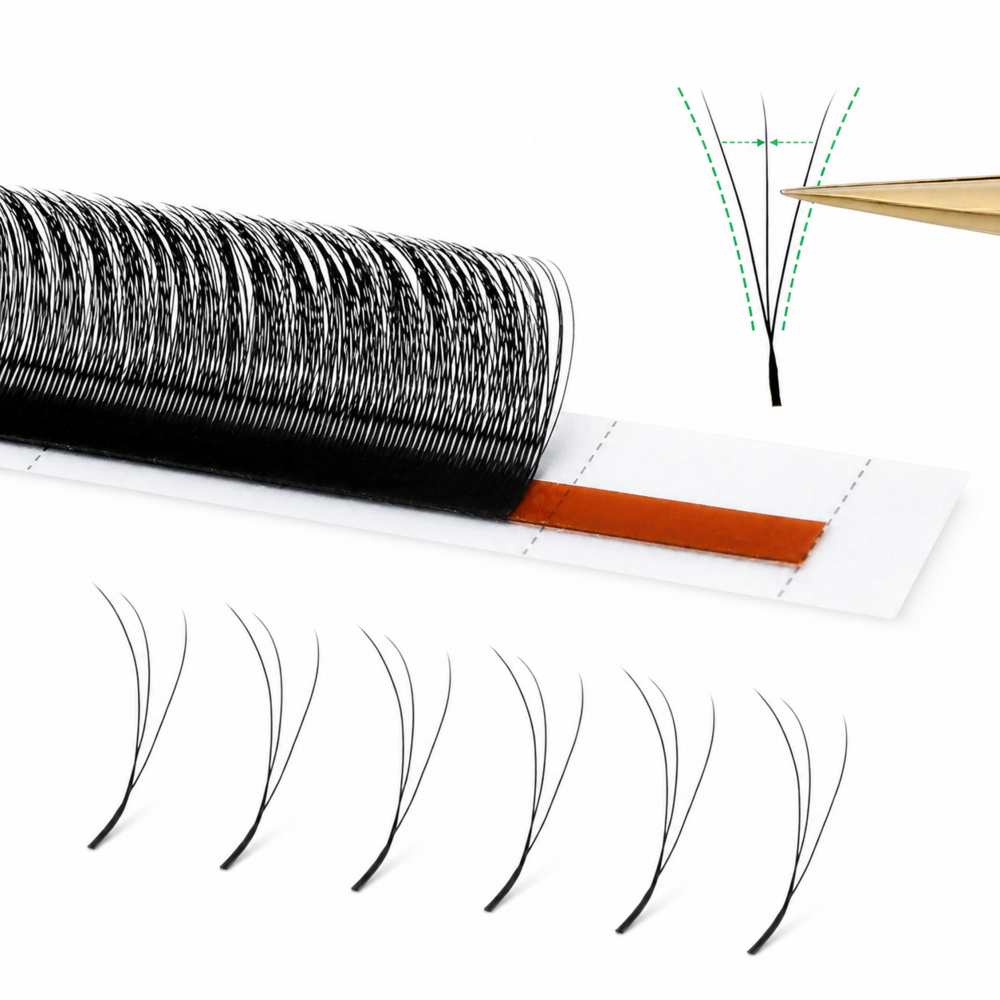 Ресницы Nagaraku 3D Narrow W-форма черные C 0.07 13 мм, фото 3