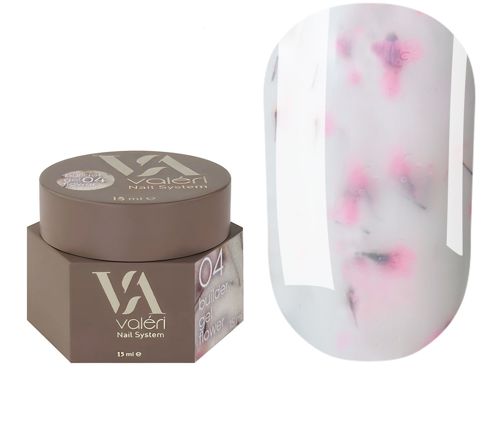 Гель моделирующий Valeri Builder Gel Flower с сухоцветами №04 15 мл, фото 1