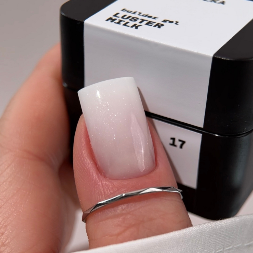 Гель моделирующий Biblioteka Builder Gel Luster №17 Milk Молочный с шиммером 30 мл, фото 3