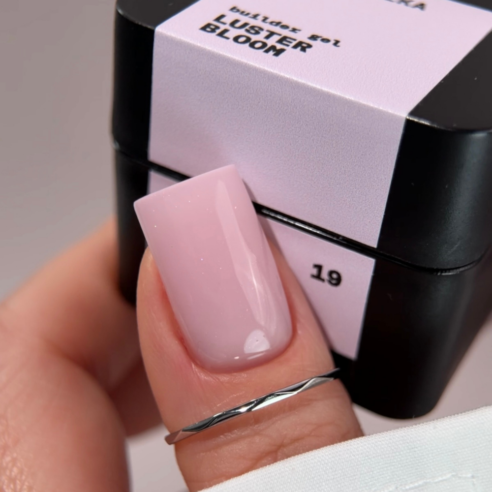 Гель моделирующий Biblioteka Builder Gel Luster №19 Bloom Розовый с шиммером 30 мл, фото 5
