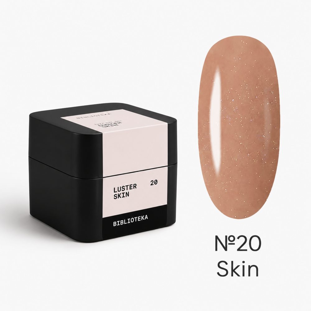 Гель моделюючий Biblioteka Builder Gel Luster №20 Skin Теплий беж із шиммером 15 мл, фото 1