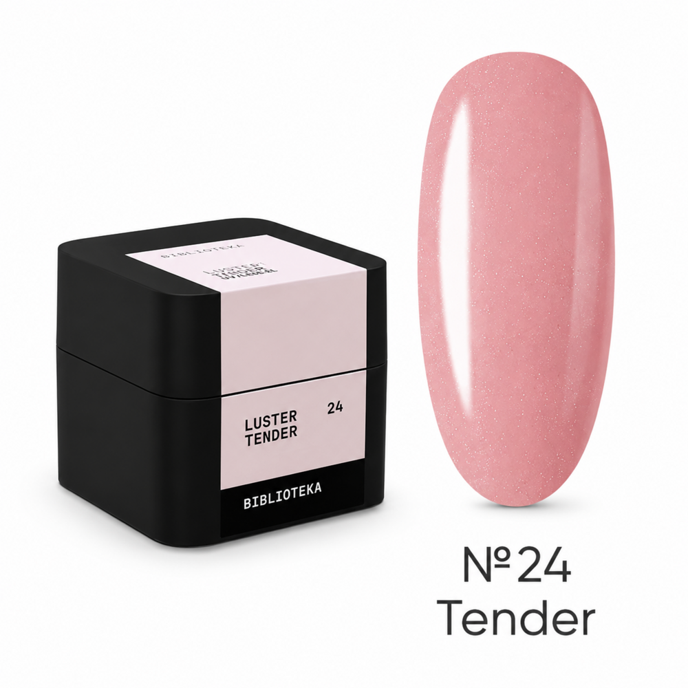 Гель моделюючий Biblioteka Builder Gel Luster №24 Tender Ніжний із шиммером 15 мл, фото 1