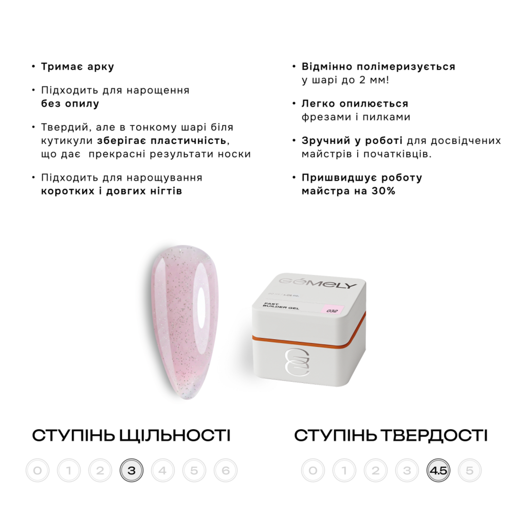 Гель моделюючий Gemely Fast Builder gel №032 15 мл, фото 2