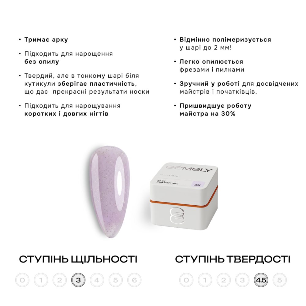 Гель моделирующий Gemely Fast Builder gel №031 15 мл, фото 2