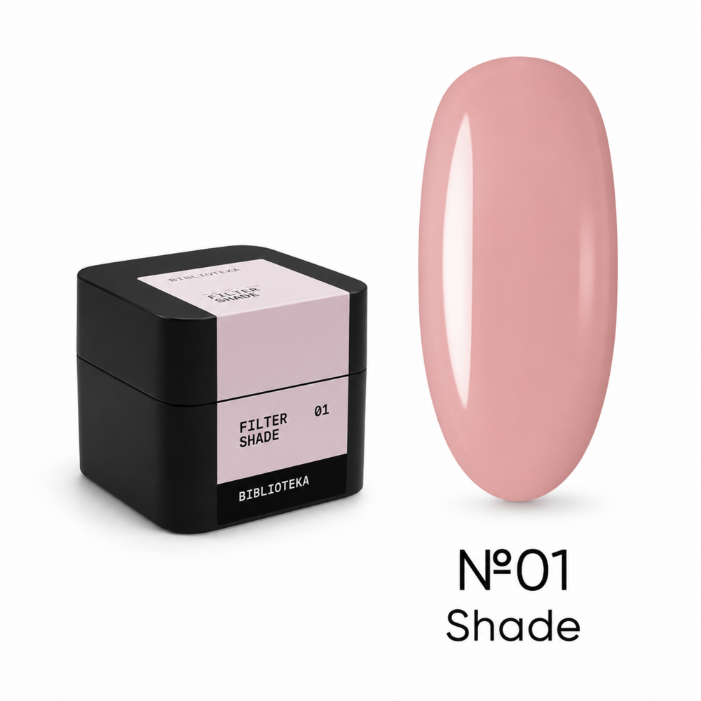 Гель моделюючий Biblioteka Builder Gel Filter №01 Shade Холодний рожево-бежевий 15 мл, фото 1