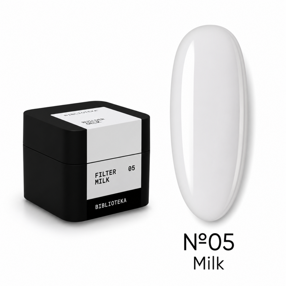 Гель моделюючий Biblioteka Builder Gel Filter №05 Milk Молочний 15 мл, фото 1