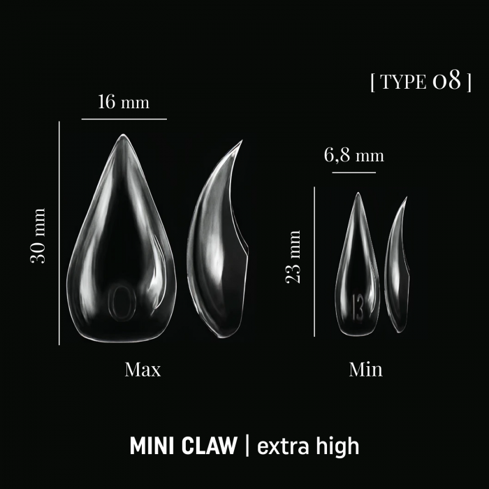 Форми верхні для нарощування нігтів Adore Professional Dual Nail Forms Тип 8 mini claw 140 шт, фото 5