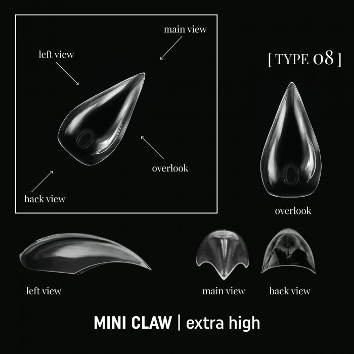 Форми верхні для нарощування нігтів Adore Professional Dual Nail Forms Тип 8 mini claw 140 шт, фото 2