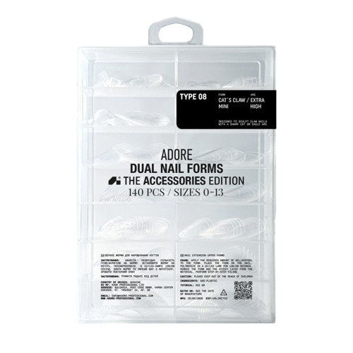 Форми верхні для нарощування нігтів Adore Professional Dual Nail Forms Тип 8 mini claw 140 шт, фото 1