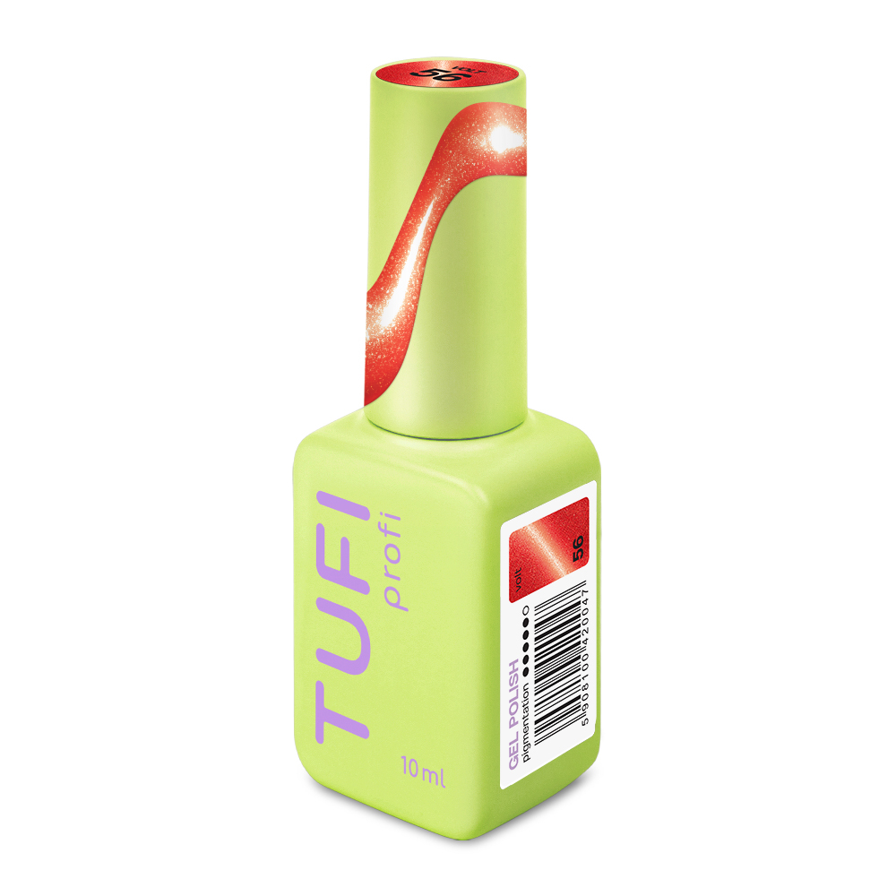 Гель-лак TUFI Profi Neon cat eye №56 Volt неоново-червоний 10 мл, фото 2