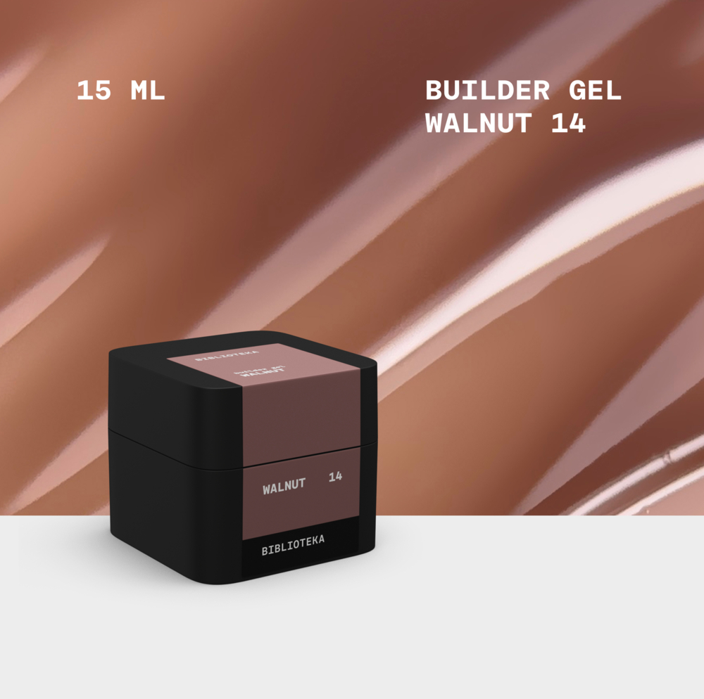 Гель моделюючий Biblioteka Builder Gel №14 Walnut Горіх 15 мл, фото 3