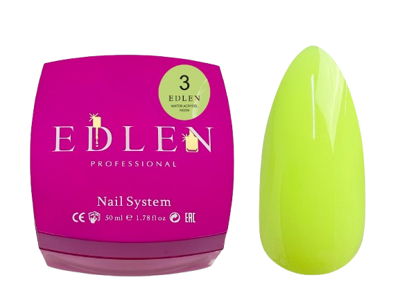 Акригель Edlen Water Neon №03 50 мл УЦЕНКА срок годности до 04.10.26, фото 1