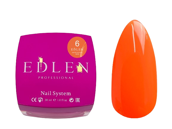 Акригель Edlen Water Neon №06 30  мл УЦІНКА термін придатності до 04.10.26, фото 1