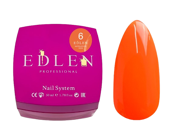 Акригель Edlen Water Neon №06 50  мл УЦІНКА термін придатності до 04.10.26, фото 1