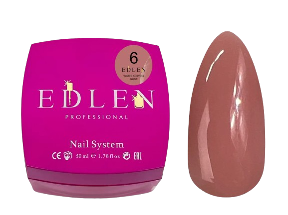 Акригель Edlen Water Nude №06 50  мл УЦІНКА термін придатності до 11.10.26, фото 1